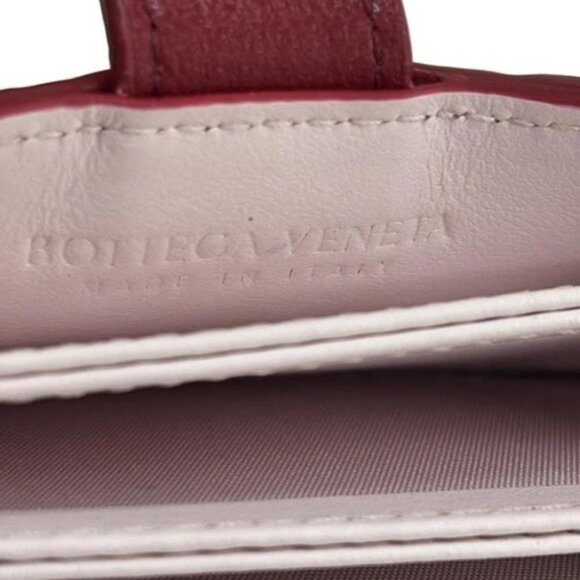 Auth BOTTEGA VENETA Cassette,Accordion card case - Bordeaux Light Pink Leather - Picture 4 of 4